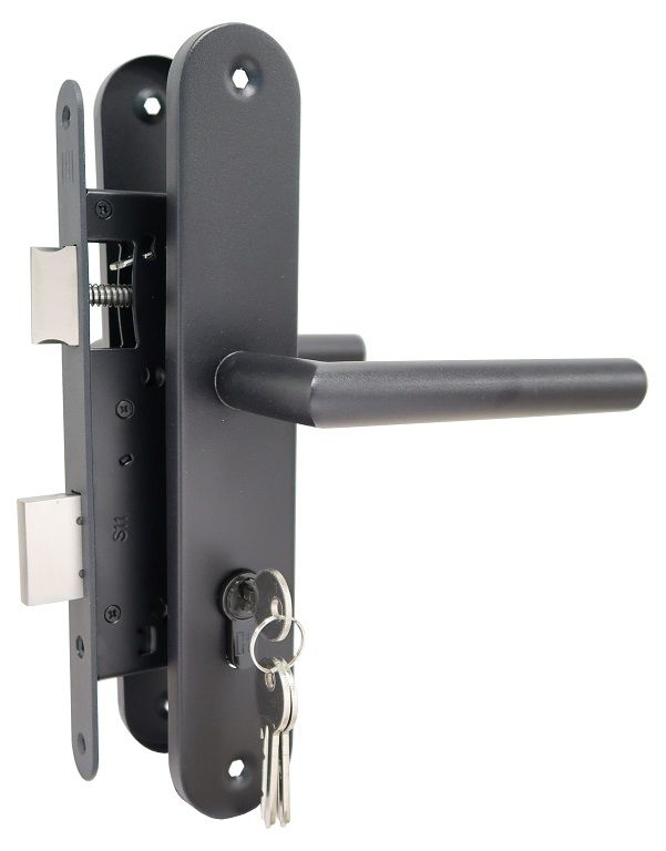UIT-165 RVS zwart gecoat Cilinder slot passend op deur met stalen | Sierbestrating & Tuinhout | Kooyman