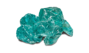 Glasbrokken Turquoise 15-25 cm  (per kg) Op=Op