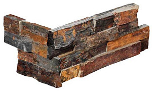 Stone panels Hoek (40+20)x15x1,5-2,5 cm Rusty Slate (1st. per set)