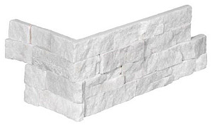 Stone panels Hoek (40+20)x15x1,5-2,5 cm White Marble (1st. per set)