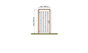 W07537 Hardhout Tuindeurkozijn met aanslaglat, max 160 cm breed