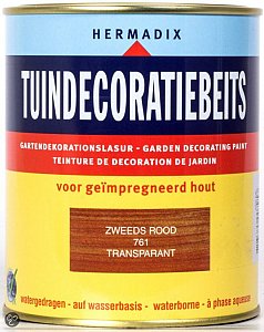 Tuindecoratiebeits transparant 761 Zweeds Rood, 750 ml