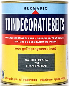 Tuindecoratiebeits transparant 764 Natuur Blauw, 750 ml