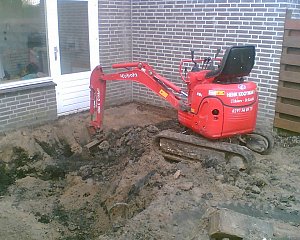 Opvolgende dag - Huur minirupskraan Kubota U10 (zonder man) 1 TON