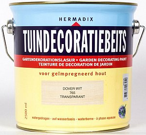 Tuindecoratiebeits transparant 765 Dover Wit, 2500 ml