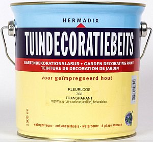 Tuindecoratiebeits transparant Kleurloos 768, 2500 ml