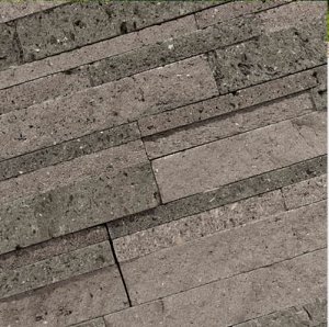 Stone panels 15x60x1,5-2,5 cm Grey Black Lava