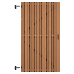 W1060777 Thermovision Ayous geschaafd latten deur op verstelbaar frame, verticaal, 178 X 99 cm.