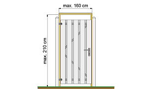 W07536 Universeel Tuindeurkozijn Douglas met aanslaggat max. 160 cm breed