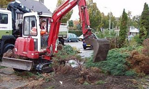 1e dag - Huur minirupskraan (zonder man) 2,5 TON